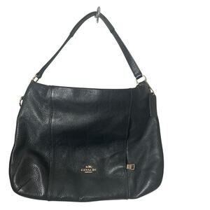 Coach Isabella Satchel Bag F35809 Black Pebbled Leather Handbag Authentic 13x9